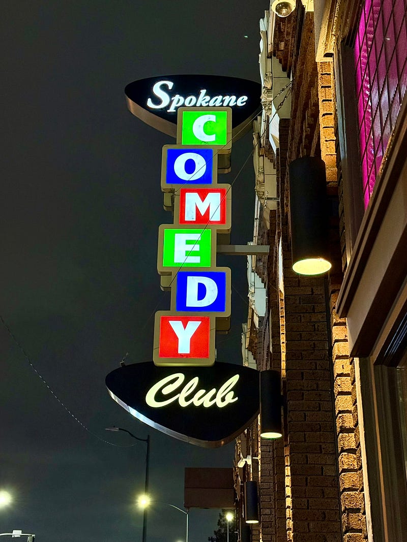 Spokane Comedy Club marquee