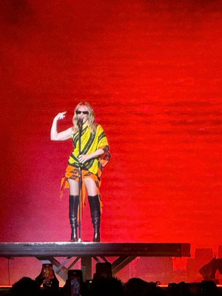 Kylie Minogue performing at Climate Pledge Arena