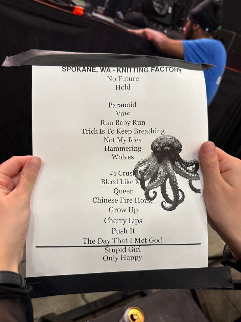Garbage setlist from the Knitting Factory