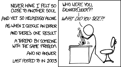 Relevant xkcd comic about finding an unanswered forum post from years ago