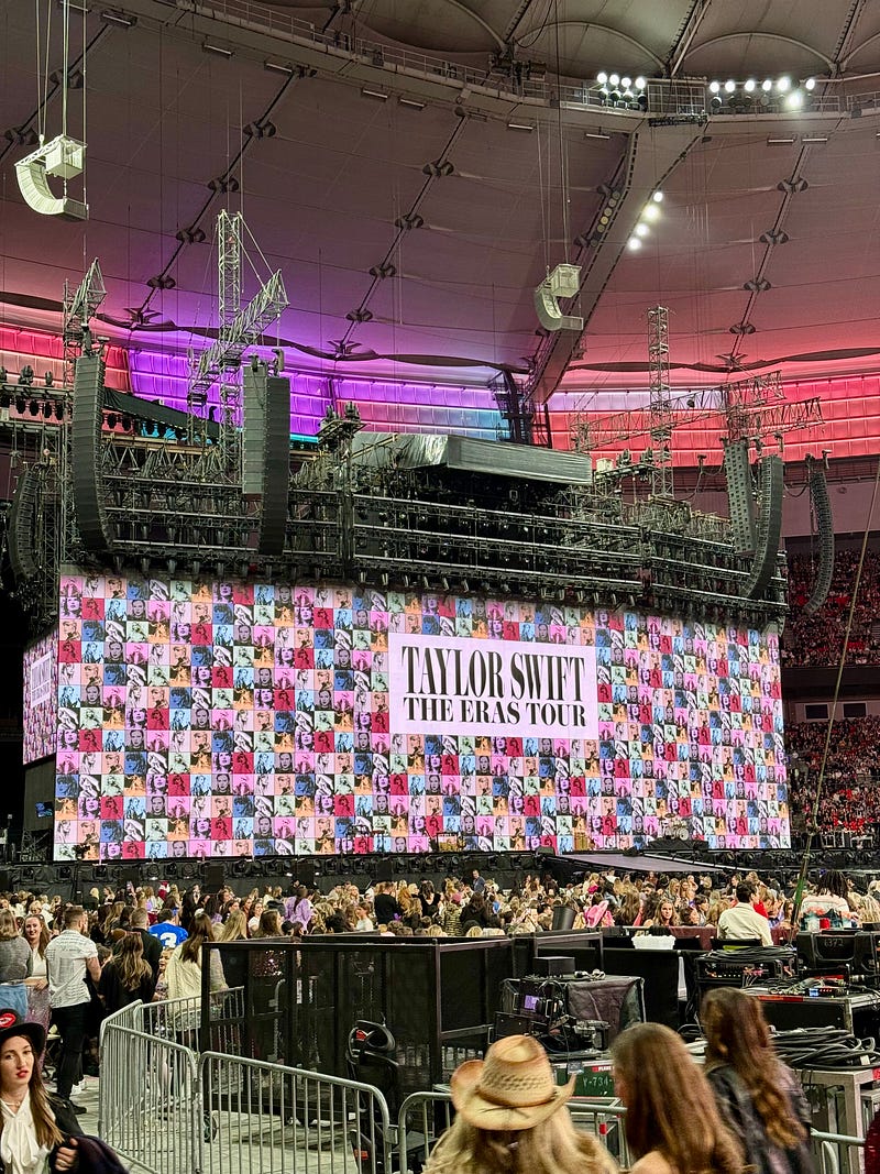 Pre-show floor merch line at BC Place Stadium