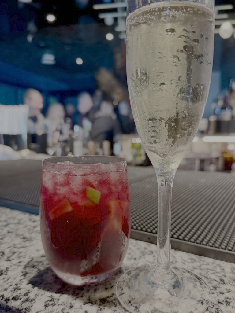 Sangria and champagne at one of Brilliant Lady's bars