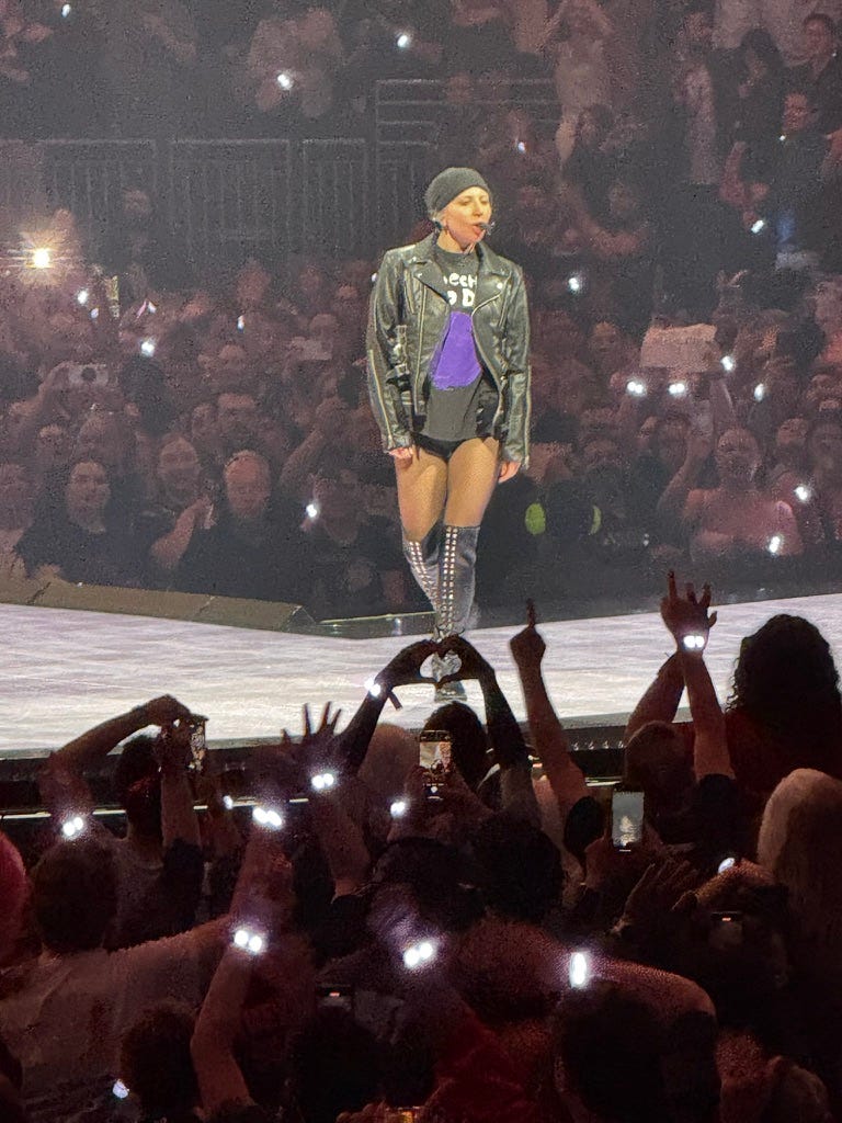 Lady Gaga in a vintage Depeche Mode tee during encore